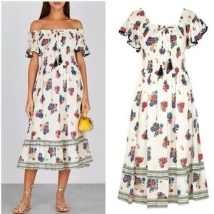 Tory Burch Meadow Folly Cotton Voile Floral Multi Midi Dress | M
$398